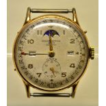A Gentlemen's Record Watch Company wrist watch (head only). Dateofix model in gilt metal case with