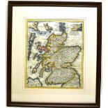 A Spanish eighteenth century map of Scotland 15.5in (39cm) x 13in (33cm), a late eighteenth
