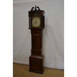 A William IV Dorset mahogany longcase clock, the 8 day movement striking on a bell, automaton of