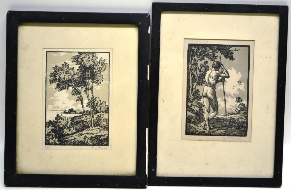 P de Piddoll, three black and white etchings of trees numbered and signed. 5in (13cm) x 3.5in (9cm), - Image 3 of 3