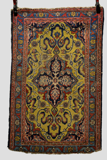 Tabriz rug, north west Persia, circa 1920s-30s, 4ft. 4in. x 2ft. 10in. 1.32m. x 0.86m. Overall wear,