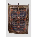 Luri rug, Fars, south west Persia, early 20th century, 7ft. 11in. x 5ft. 10in. 2.41m. x 1.78m. Patch