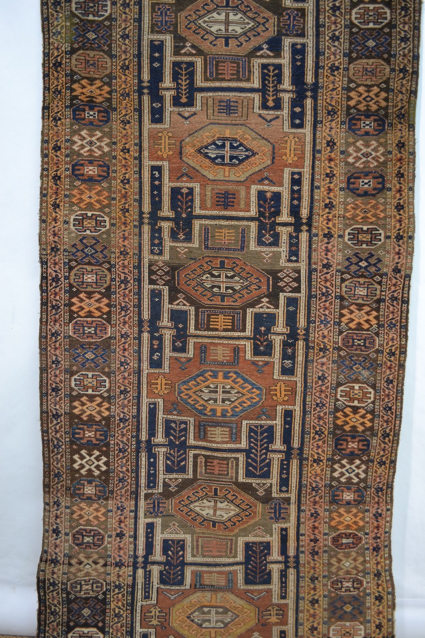 Kurdish runner, north west Persia, circa 1920s, 11ft. 7in. x 3ft. 9in. 3.53m. x 1.14m. Overall - Image 5 of 8