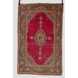 Kashan rug, west Persia, about 1920s-30s, 6ft. 10in. x 4ft. 5in. 2.08m. x 1.35m. Overall wear;