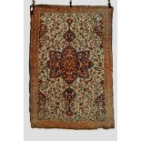 Attractive Saruk ivory field rug (fragmented), north west Persia, early 20th century, 6ft. 5in. x