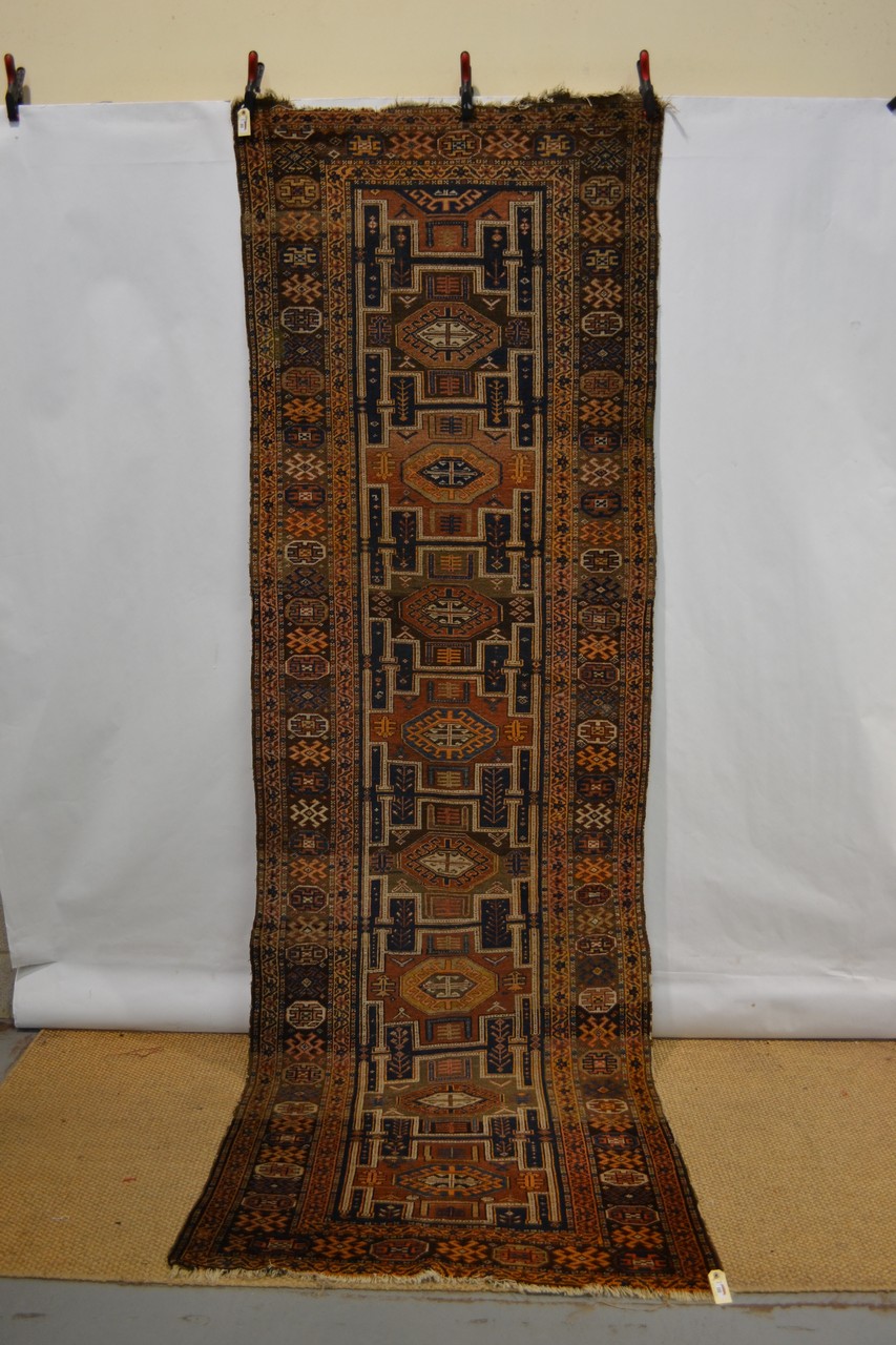 Kurdish runner, north west Persia, circa 1920s, 11ft. 7in. x 3ft. 9in. 3.53m. x 1.14m. Overall - Image 2 of 8