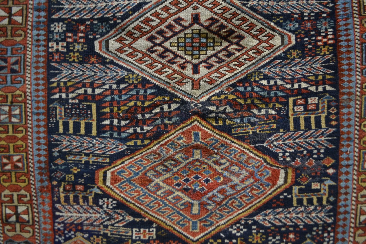 Shirvan rug of hexagonal column design, south east Caucasus, late 19th/early 20th century, 6ft. 2in. - Image 2 of 4