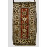 Two Melas rugs, west Anatolia, both modern, the first with narrow chestnut field with a single row