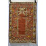 Melas prayer rug, west Anatolia, late 19th/early 20th century, 4ft. 9in. x 3ft. 1in. 1.45m. x 0.94m.