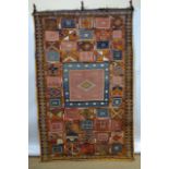 Ait Ouaouzguite mixed technique rug, High Atlas, Morocco, mid-20th century, 9ft. 3in. x 5ft. 9in.