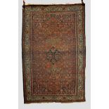 Bijar rug, north west Persia, circa 1920s-30s, 7ft. 4in. x 4ft. 9in. 2.24m. x 1.45m. Overall wear;