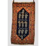 Hamadan rug, north west Persia, mid-20th century, 6ft. 4in. x 3ft. 7in. 1.93m. x 1.09m. Note the