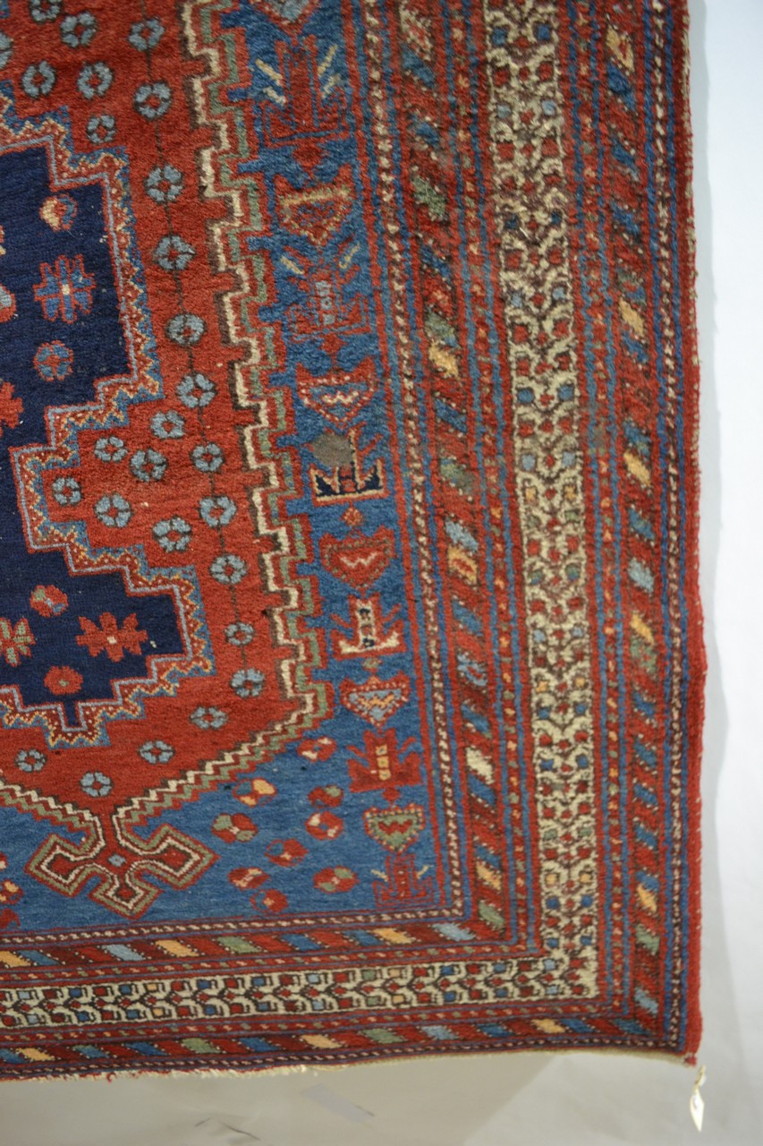 Afshar rug, Sirjan valley, Kerman area, south west Persia, about 1930s-40s, 6ft. 11in. x 5ft. 5in. - Image 3 of 4