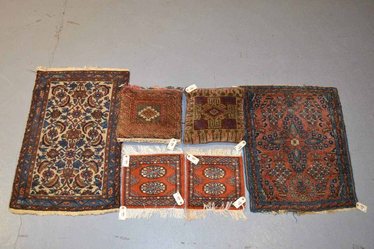 Group of six weavings, comprising: Hamadan mat, north west Persia, about 1930s 3ft. x 2ft. 11in. 0. - Image 2 of 6
