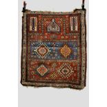 Two Kuba prayer rugs, north east Caucasus, early 20th century, the first, with a blue and red banded