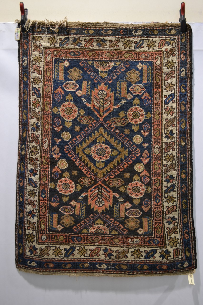 Tabriz rug, north west Persia, circa 1920s-30s, 4ft. 4in. x 2ft. 10in. 1.32m. x 0.86m. Overall wear, - Image 5 of 7