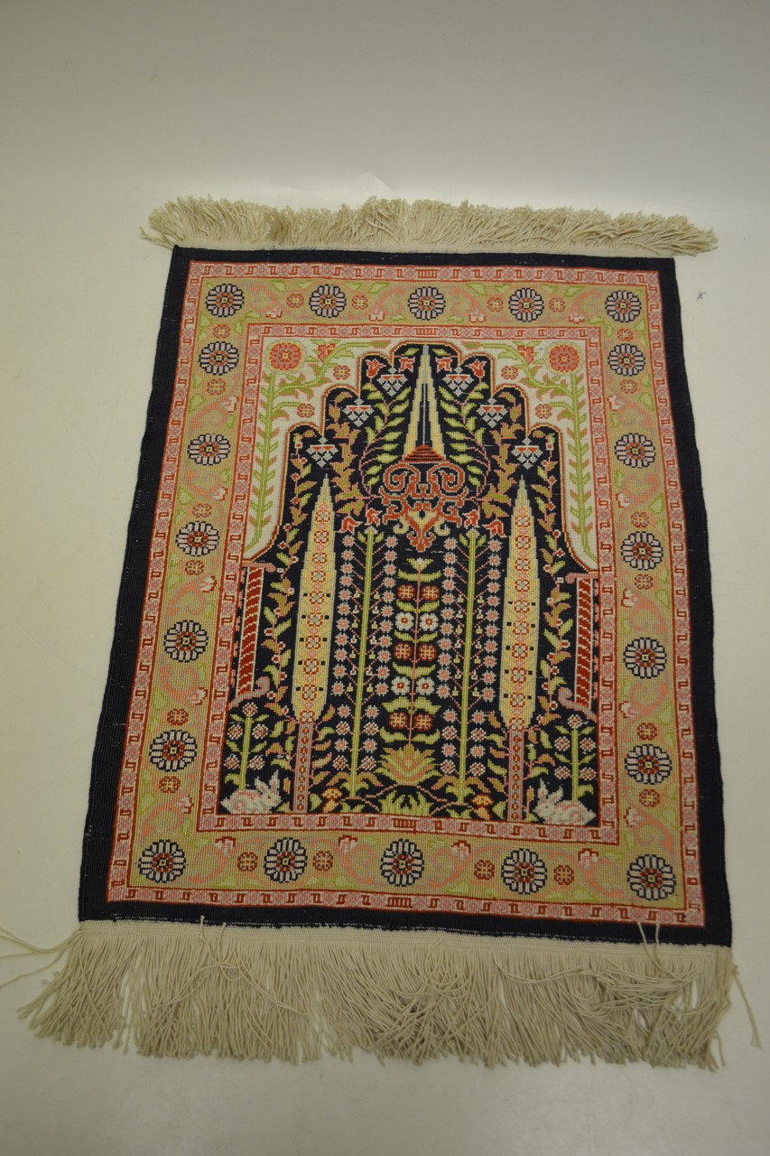 Anatolian silk prayer mat, possibly Hereke, south west Anatolia, mid-20th century, 1ft. 5in. x