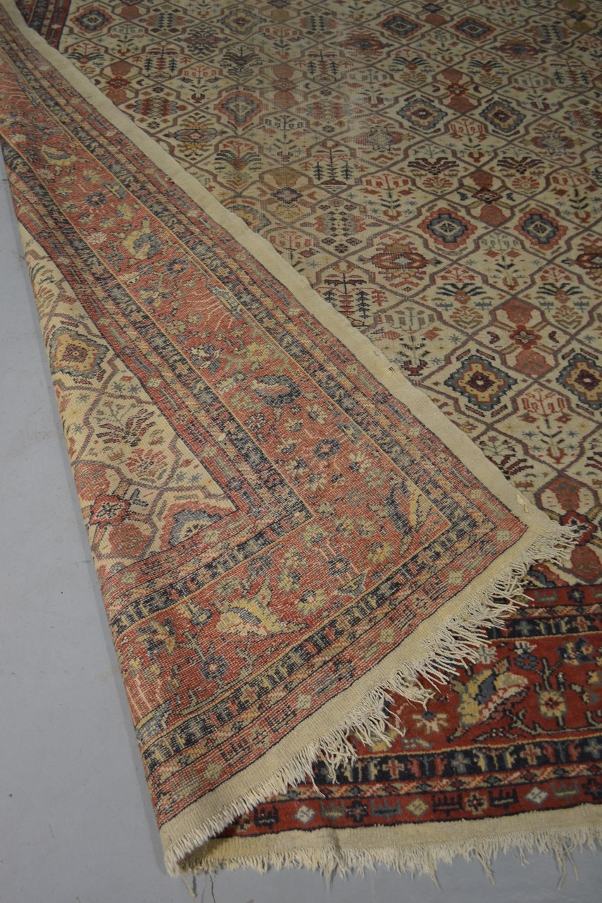 Sparta ivory lattice field carpet, south west Anatolia, circa 1920s, 12ft. 9in. x 10ft. 2in. 3. - Image 4 of 6