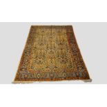 Tabriz ivory field carpet, north west Persia, circa 1930s, 10ft. 6in. x 7ft. 6in. 3.20m. x 2.29m.