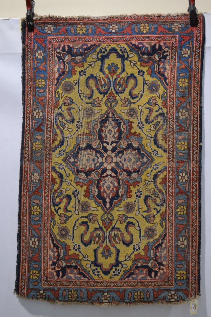 Tabriz rug, north west Persia, circa 1920s-30s, 4ft. 4in. x 2ft. 10in. 1.32m. x 0.86m. Overall wear, - Image 2 of 7