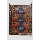 Afshar rug, Kerman area, south west Persia, 1940s-50s, 5ft. 7in. x 4ft. 5in. 1.79m. x 1.35m.