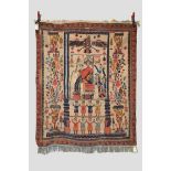 Baluchi pictorial camel field rug, Khorasan, north east Persia, early 20th century, 4ft. 11in. x