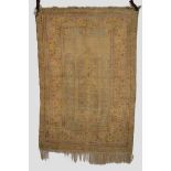 Kayserie silk prayer rug, north central Anatolia, late 19th century, 5ft. 9in. x 3ft. 11in. 1.75m. x