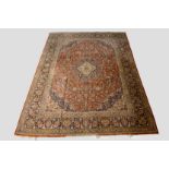 Kashan carpet, west Persia, 1930s-40s, 13ft. 11in. x 10ft. 3in. 4.25m. x 3.12m. Slight overall