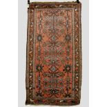 Hamadan rug, north west Persia, circa 1930s, 6ft. 5in. x 3ft. 5in. 1.96m. x 1.04m. Slight wear and