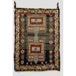 Daghestan rug, north east Caucasus, circa 1920s; 4ft. 10in. x 3ft. 7in. 1.47m. x 1.09m. Overall wear