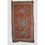 Exceptional Kham­seh rug, Fars, south west Persia, late 19th/early 20th century, 7ft. 11in. x 4ft.