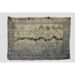 Attractive Tabriz pictorial land­scape rug, north west Persia, circa 1920s, 4ft. 6in. x 6ft. 10in.