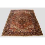 Heriz carpet, north west Persia, circa 1920s-30s, 11ft. 11in. x 9ft. 1in. 3.63m. x 2.77m. Some