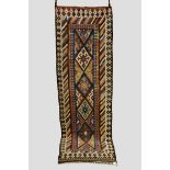 Shahsavan long ghileem, north west Persia, circa 1920s-30s, 11ft. 3in. x 3ft. 9in. 3.43m. x 1.14m.