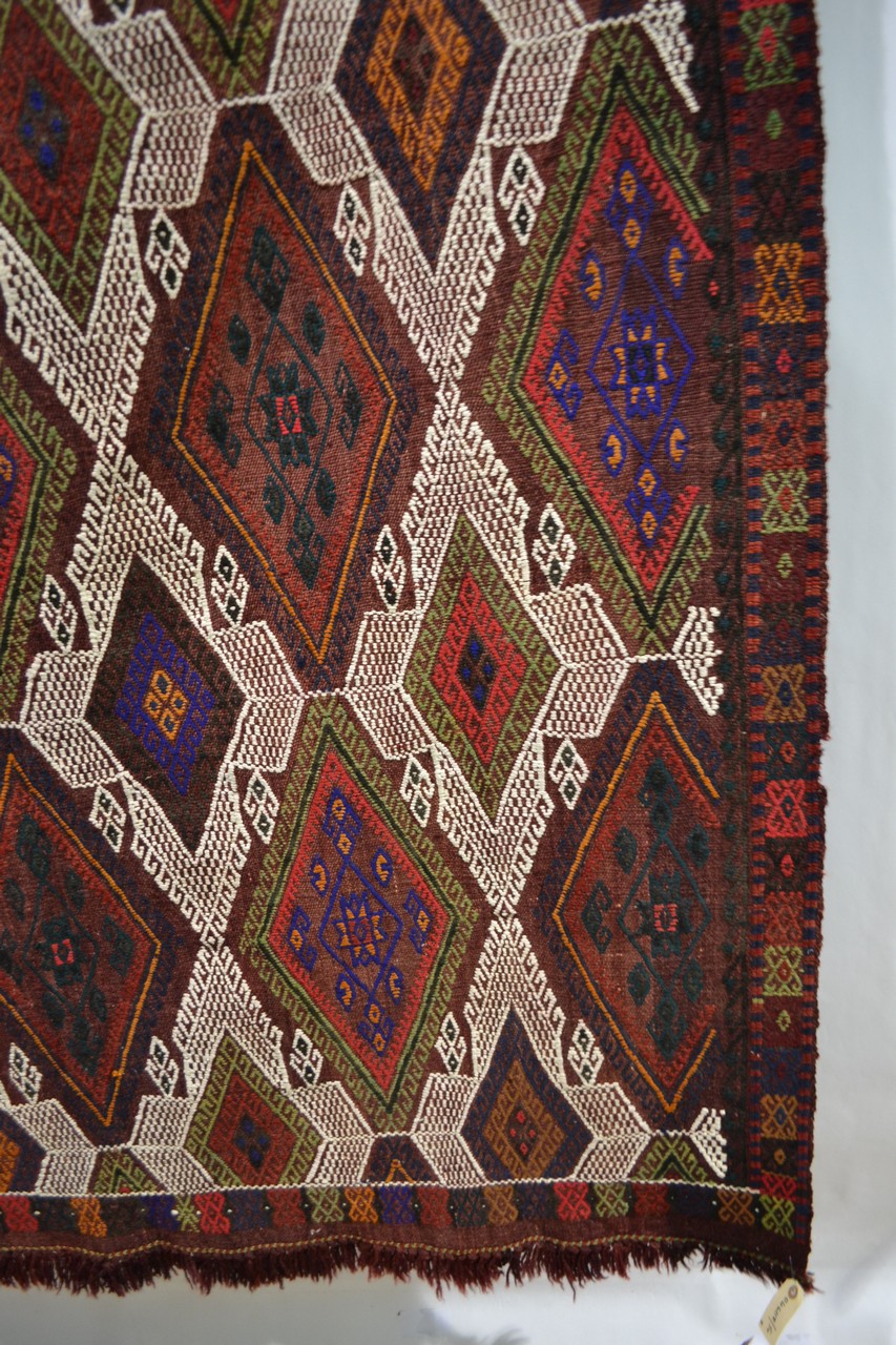 Eight Anatolian kelims, various brocading and embroidery techniques, all modern, the largest, - Image 3 of 25