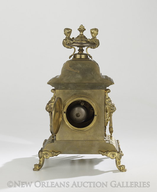 French Gilt-Bronze Mantel Clock of Louis XIV Inspiration, fourth quarter 19th century, resting on - Image 2 of 2