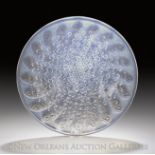 R. Lalique "Roscoff" Opalescent Fish and Bubbles Glass Center Bowl, ca. 1932, French, decorated with