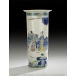 Chinese Famille Verte Porcelain Vase, Qing Dynasty (1644-1911), 19th century, the thickly-potted