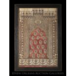 Egyptian Woodblock Printed Textile, 19th century, ink on finely woven linen now backed with
