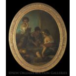 After Bartolome Esteban Murillo (Spanish, 1618-1682), "The Game Players", early 19th century, oval