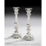 Pair of German 13 Lot (.813) Silver Candlesticks, second quarter 19th century, each of of baluster