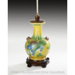 Chinese Porcelain Bottle Vase, Qing Dynasty (1644-1911), 19th century, now mounted as a lamp, the