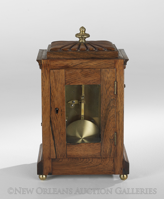 Unusually Small Regency Carved Rosewood Bracket Clock, second quarter 19th century, London, the - Image 2 of 2