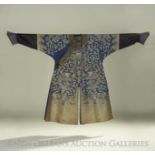 A Blue Silk Ground Brocade-Woven Dragon Robe, Jifu or Longpao, probably Guangxu reign period (1875-