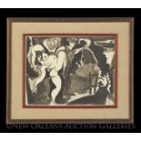 After Pablo Picasso (Spanish/French, 1881-1973), "Picador et Danseuse", collotype, signed and