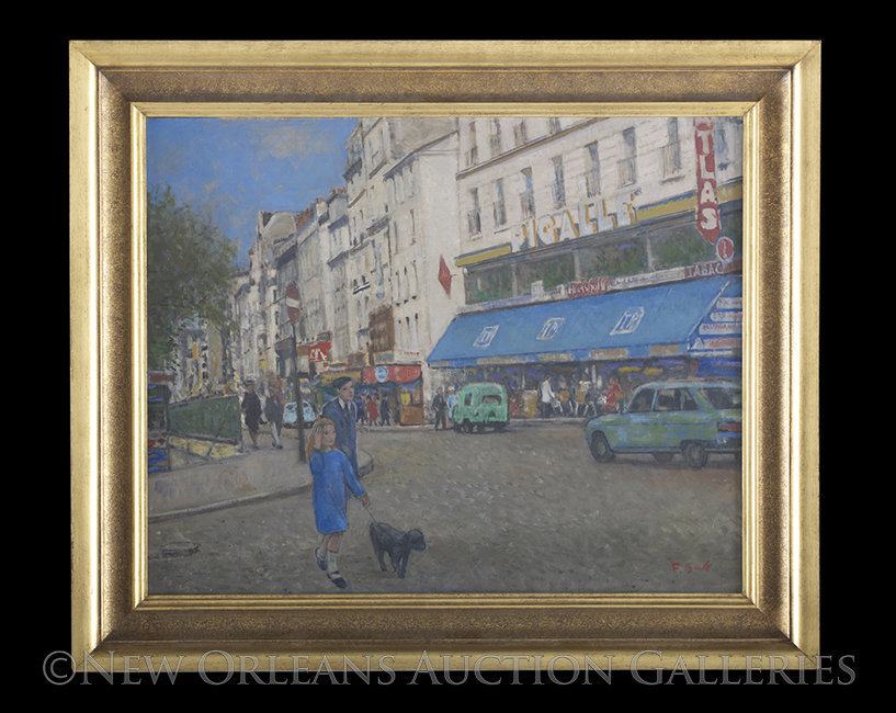 Francois Gall (French/Hungarian, 1912-1987), "Cafe Pigalle", oil on canvas, signed lower right,