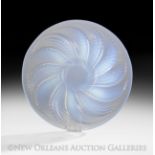 R. Lalique "Fleurons" Opalescent Plate, ca. 1935, French, with a stenciled etched "R. Lalique/