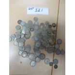 GB silver - mostly KGV and KGVI smaller denominations, shilling, 3d, sixpence etc, good cond, wgt