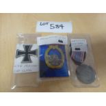 German military badges, Iron Cross, Luftschutz 2nd Class medal, Kriegs Marine E. Boat – all look