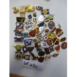 Badge selection 1970’s – 90’s, mostly club issues, few foreign, all good cond (52).